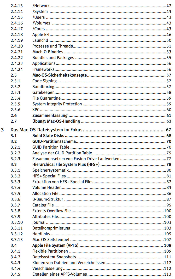 Buch Mac OS Hacking Inhaltsverzeichnis Seite 2