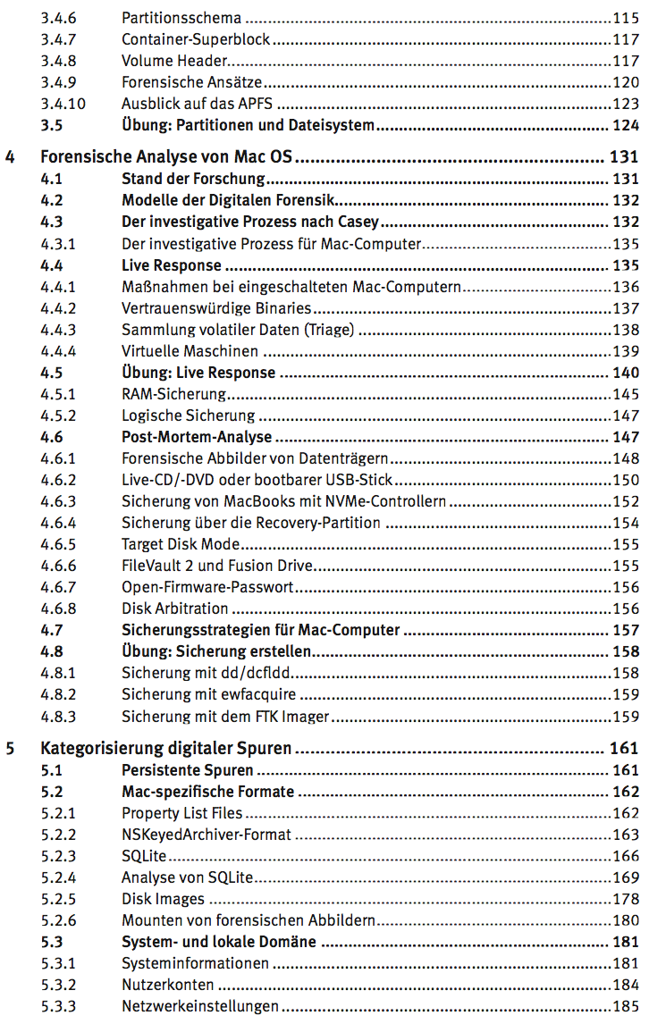 Buch Mac OS Hacking Inhaltsverzeichnis Seite 3